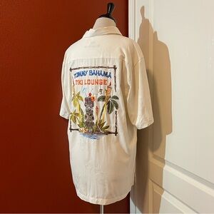 Tommy Bahama Men’s Isle of Tiki Lounge Silk Button Down Short Sleeve Camp Shirt